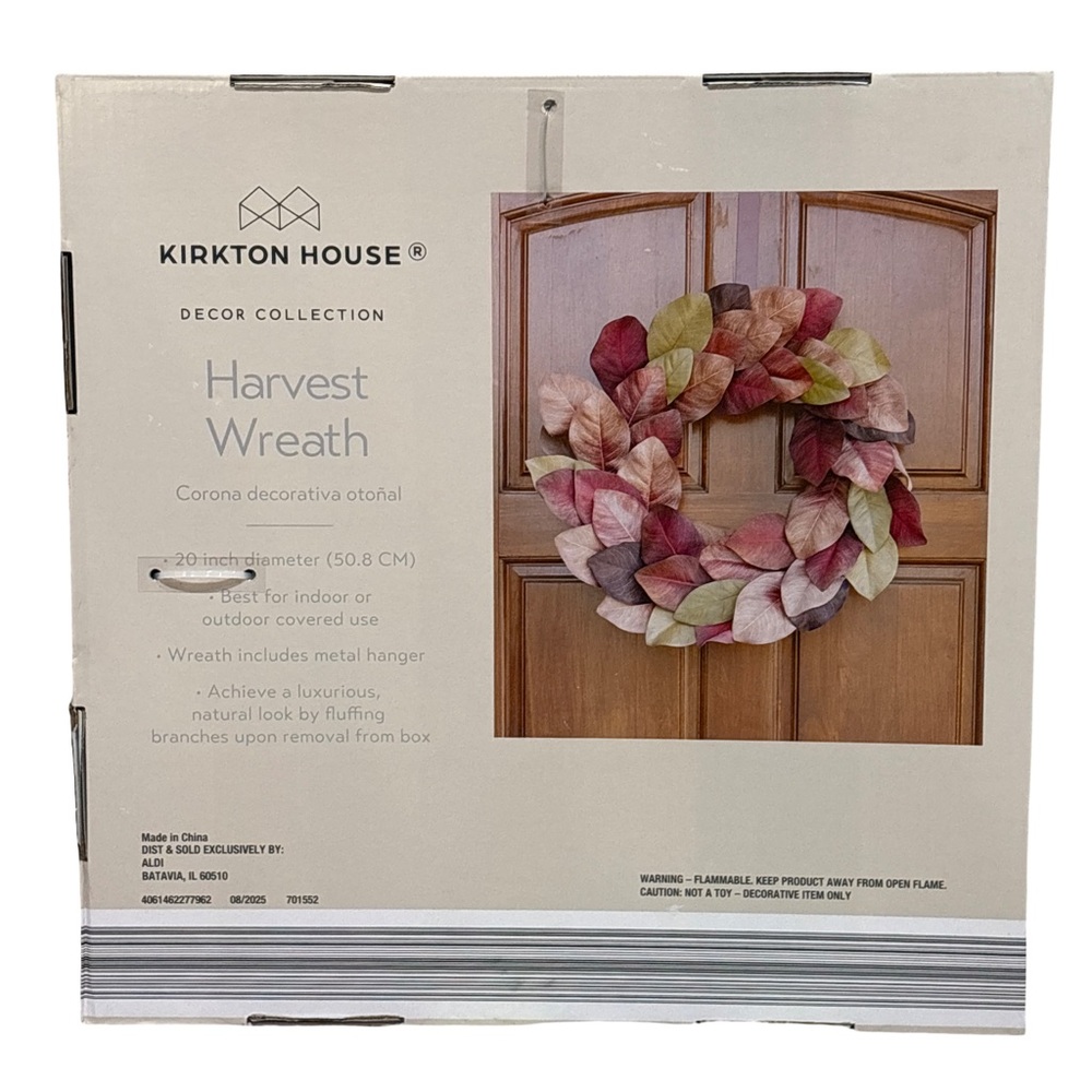 Huntington Home 20" Indoor Outdoor Harvest Door Wreath Multicolor Fall Leaves - Picture 5 of 6